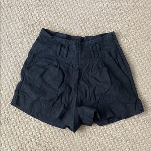 High Waist Black Casual Shorts
